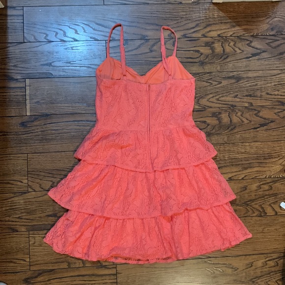 Dynamite Peach Tiered Lace Dress - Picture 2 of 2